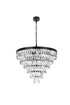 Elegant Lighting Josephine 13 Light Pendant D27.5 Inch H20.5 Inch L13 Black in Black and Clear Finish Model: 1060D27BK