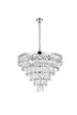 Elegant Lighting Josephine 13 Light Pendant D27.5 Inch H20.5 Inch L13 Chrome in Chrome and Clear Finish Model: 1060D27C