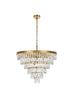 Elegant Lighting Josephine 13 Light Pendant D27.5 Inch H20.5 Inch L13 Satin Gold in Satin Gold and Clear Finish Model: 1060D27SG