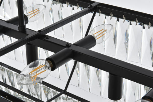 Elegant Lighting Josephine 17 Light Pendant L48 Inch W16 Inch 11.5 Inch L17 Black in Black and Clear Finish Model: 1060G48BK