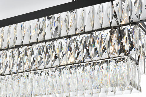 Elegant Lighting Josephine 17 Light Pendant L48 Inch W16 Inch 11.5 Inch L17 Black in Black and Clear Finish Model: 1060G48BK