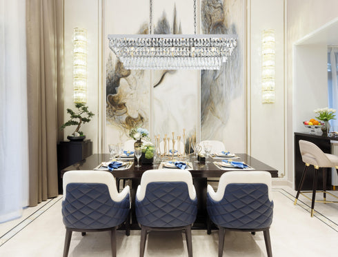Elegant Lighting Josephine 17 Light Pendant L48 Inch W16 Inch 11.5 Inch L17 Chrome in Chrome and Clear Finish Model: 1060G48C