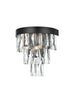 Elegant Lighting Josephine 2 Light Wall Sconce W10 Inch S6.3 Inch H10.5 Inch L2 Black in Black and Clear Finish Model: 1060W10BK
