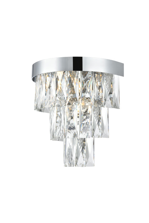 Elegant Lighting Josephine 2 Light Wall Sconce W10 Inch S6.3 Inch H10.5 Inch L2 Chrome in Chrome and Clear Finish Model: 1060W10C