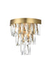 Elegant Lighting Josephine 2 Light Wall Sconce W10 Inch S6.3 Inch H10.5 Inch L2 Satin Gold in Satin Gold and Clear Finish Model: 1060W10SG