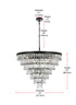 Elegant Lighting Josephine 25 Light Pendant D32 Inch H24 Inch L25 Black in Black and Clear Finish Model: 1060D32BK