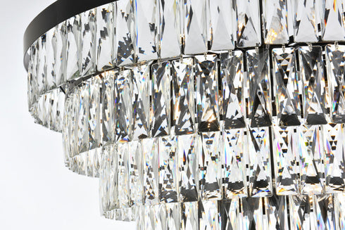 Elegant Lighting Josephine 25 Light Pendant D32 Inch H24 Inch L25 Black in Black and Clear Finish Model: 1060D32BK