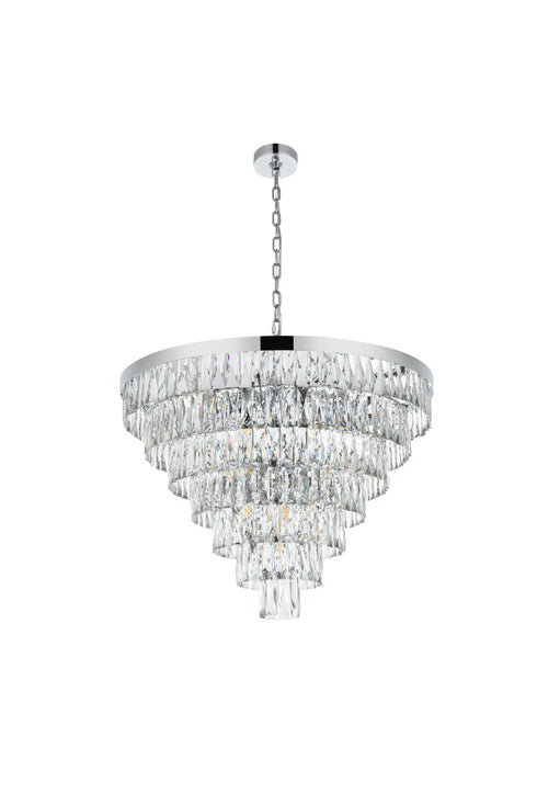 Elegant Lighting Josephine 25 Light Pendant D32 Inch H24 Inch L25 Chrome in Chrome and Clear Finish Model: 1060D32C
