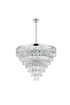 Elegant Lighting Josephine 25 Light Pendant D32 Inch H24 Inch L25 Chrome in Chrome and Clear Finish Model: 1060D32C