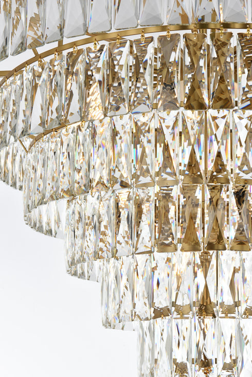 Elegant Lighting Josephine 25 Light Pendant D32 Inch H24 Inch L25 Satin Gold in Satin Gold and Clear Finish Model: 1060D32SG