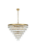Elegant Lighting Josephine 25 Light Pendant D32 Inch H24 Inch L25 Satin Gold in Satin Gold and Clear Finish Model: 1060D32SG