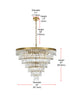 Elegant Lighting Josephine 25 Light Pendant D32 Inch H24 Inch L25 Satin Gold in Satin Gold and Clear Finish Model: 1060D32SG