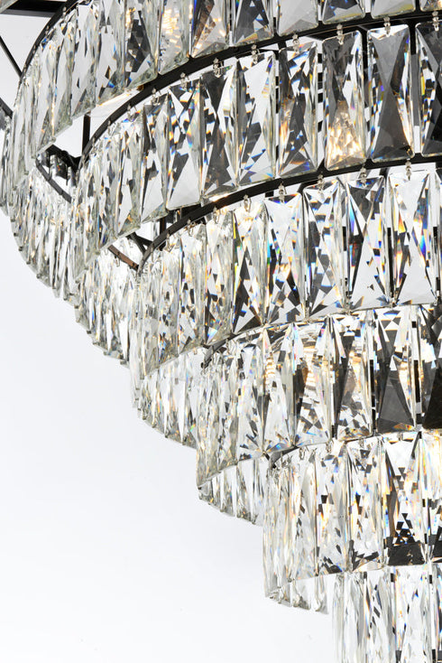 Elegant Lighting Josephine 29 Light Pendant D36 Inch H27 Inch L29 Black in Black and Clear Finish Model: 1060D36BK