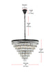 Elegant Lighting Josephine 29 Light Pendant D36 Inch H27 Inch L29 Black in Black and Clear Finish Model: 1060D36BK