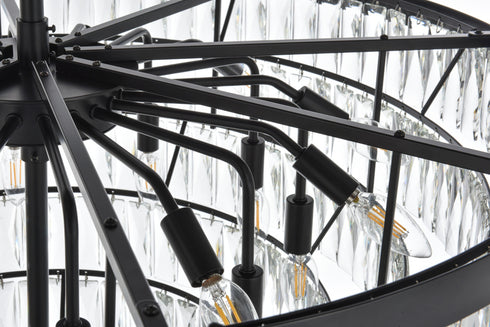 Elegant Lighting Josephine 29 Light Pendant D36 Inch H27 Inch L29 Black in Black and Clear Finish Model: 1060D36BK