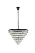 Elegant Lighting Josephine 29 Light Pendant D36 Inch H27 Inch L29 Black in Black and Clear Finish Model: 1060D36BK