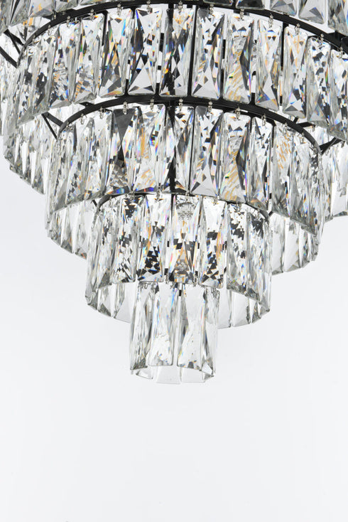 Elegant Lighting Josephine 29 Light Pendant D36 Inch H27 Inch L29 Black in Black and Clear Finish Model: 1060D36BK