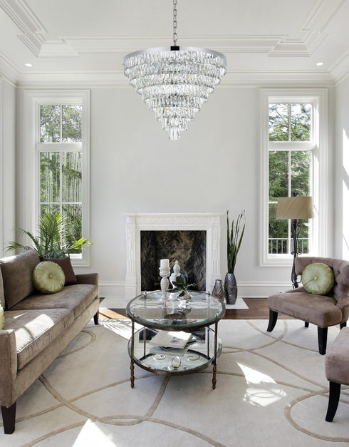 Elegant Lighting Josephine 29 Light Pendant D36 Inch H27 Inch L29 Chrome in Chrome and Clear Finish Model: 1060D36C