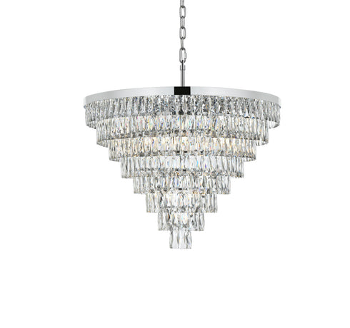 Elegant Lighting Josephine 29 Light Pendant D36 Inch H27 Inch L29 Chrome in Chrome and Clear Finish Model: 1060D36C
