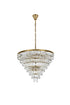 Elegant Lighting Josephine 29 Light Pendant D36 Inch H27 Inch L29 Satin Gold in Satin Gold and Clear Finish Model: 1060D36SG