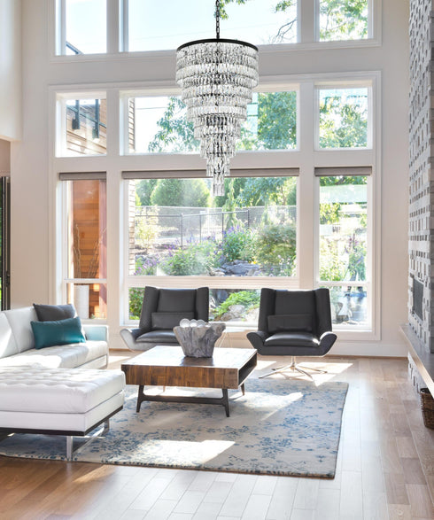 Elegant Lighting Josephine 41 Light Pendant D32 Inch H54 Inch L41 Black in Black and Clear Finish Model: 1060SR32BK