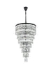 Elegant Lighting Josephine 41 Light Pendant D32 Inch H54 Inch L41 Black in Black and Clear Finish Model: 1060SR32BK