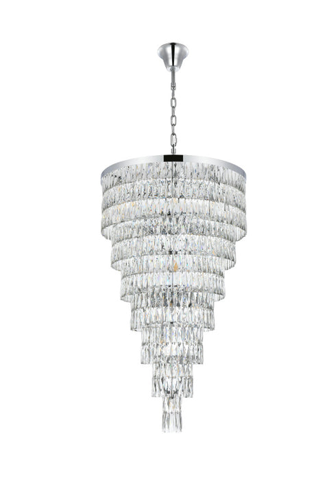 Elegant Lighting Josephine 41 Light Pendant D32 Inch H54 Inch L41 Chrome in Chrome and Clear Finish Model: 1060SR32C