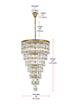 Elegant Lighting Josephine 41 Light Pendant D32 Inch H54 Inch L41 Satin Gold in Satin Gold and Clear Finish Model: 1060SR32SG