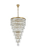 Elegant Lighting Josephine 41 Light Pendant D32 Inch H54 Inch L41 Satin Gold in Satin Gold and Clear Finish Model: 1060SR32SG