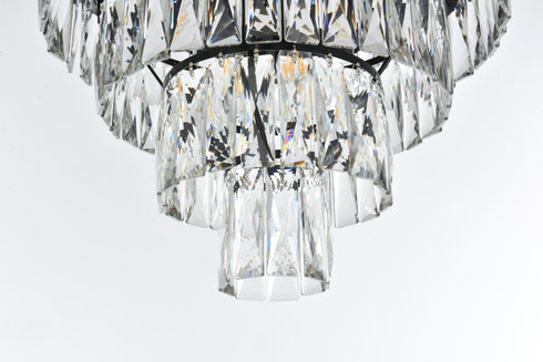 Elegant Lighting Josephine 6 Light Flush Mount D18 Inch H15.5 Inch L6 Black in Black and Clear Finish Model: 1060F18BK