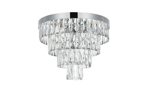 Elegant Lighting Josephine 6 Light Flush Mount D18 Inch H15.5 Inch L6 Chrome in Chrome and Clear Finish Model: 1060F18C