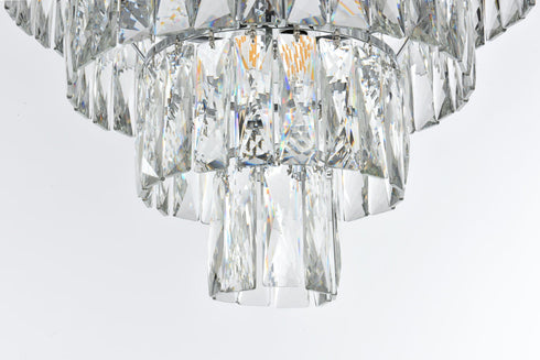 Elegant Lighting Josephine 6 Light Flush Mount D18 Inch H15.5 Inch L6 Chrome in Chrome and Clear Finish Model: 1060F18C