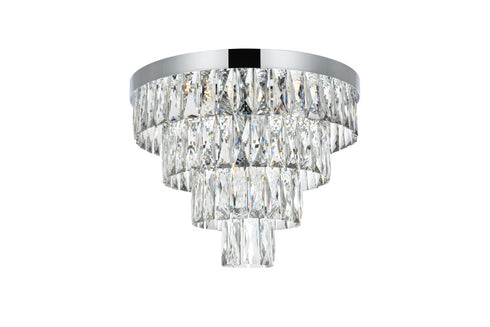Elegant Lighting Josephine 6 Light Flush Mount D18 Inch H15.5 Inch L6 Chrome in Chrome and Clear Finish Model: 1060F18C