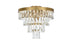 Elegant Lighting Josephine 6 Light Flush Mount D18 Inch H15.5 Inch L6 Satin Gold in Satin Gold and Clear Finish Model: 1060F18SG