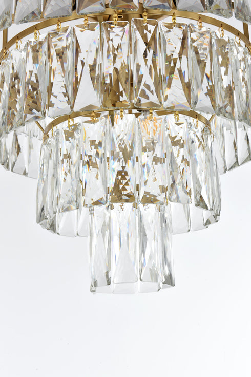 Elegant Lighting Josephine 6 Light Flush Mount D18 Inch H15.5 Inch L6 Satin Gold in Satin Gold and Clear Finish Model: 1060F18SG