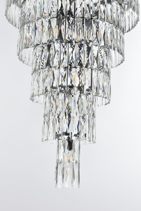 Elegant Lighting Josephine 61 Light Pendant D41 Inch H68 Inch L61 Black in Black and Clear Finish Model: 1060SR41BK