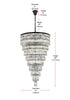 Elegant Lighting Josephine 61 Light Pendant D41 Inch H68 Inch L61 Black in Black and Clear Finish Model: 1060SR41BK