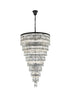 Elegant Lighting Josephine 61 Light Pendant D41 Inch H68 Inch L61 Black in Black and Clear Finish Model: 1060SR41BK