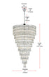 Elegant Lighting Josephine 61 Light Pendant D41 Inch H68 Inch L61 Chrome in Chrome and Clear Finish Model: 1060SR41C