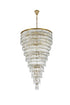 Elegant Lighting Josephine 61 Light Pendant D41 Inch H68 Inch L61 Satin Gold in Satin Gold and Clear Finish Model: 1060SR41SG