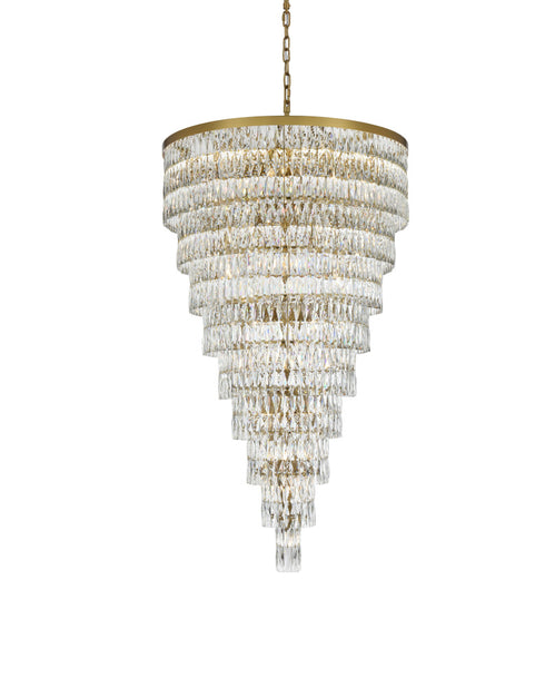 Elegant Lighting Josephine 61 Light Pendant D41 Inch H68 Inch L61 Satin Gold in Satin Gold and Clear Finish Model: 1060SR41SG