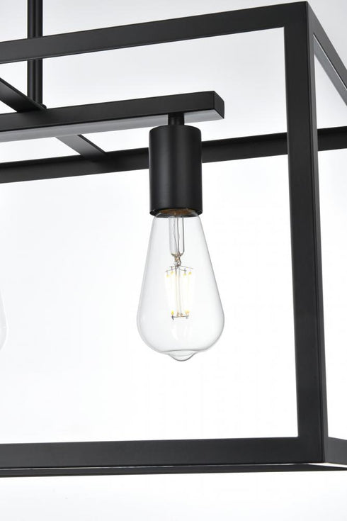 Elegant Lighting Judah 4 Light Pendant L30.5 Inch xW12 Inch xH11 Inch L4 in Black Model: LD723D31BK