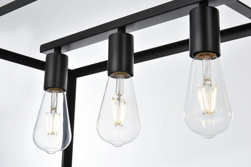 Elegant Lighting Judah 7 Light Pendant L47 Inch xW12 Inch xH11 Inch L7 in Black Model: LD723D47BK