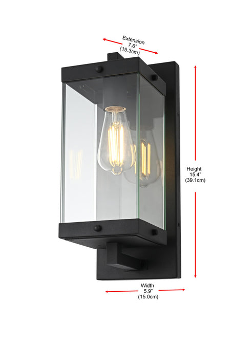 Elegant Lighting Julien 1 Light Wall Sconce W5.9 Inch E7.6 Inch H15.4 Inch in Black Model: OD408W15BK