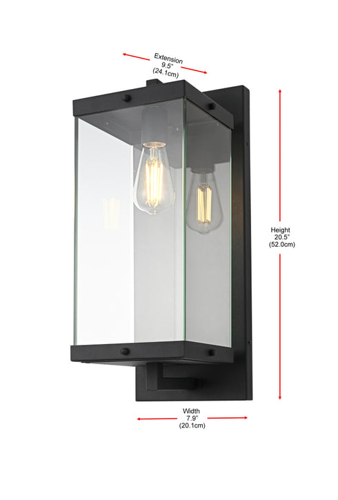 Elegant Lighting Julien 1 Light Wall Sconce W7.9 Inch E9.5 Inch H20.5 Inch in Black Model: OD408W21BK