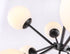 Elegant Lighting Jupiter 9 light in Black and Frosted White glass pendant Model: LD5028D27BK