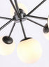Elegant Lighting Jupiter 9 light in Black and Frosted White glass pendant Model: LD5028D27BK