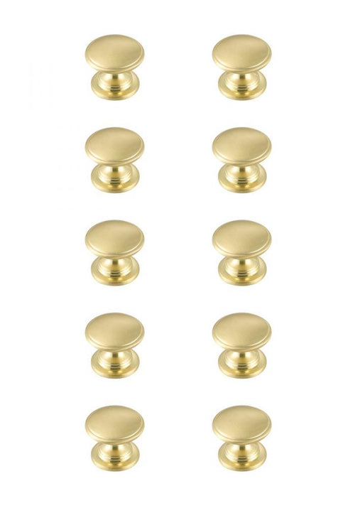 Elegant Lighting Kaid 1.2 Inch Diameter in Brushed Gold Mushroom Knob Multipack (Set of 10) Model: KB2004-GD-10PK
