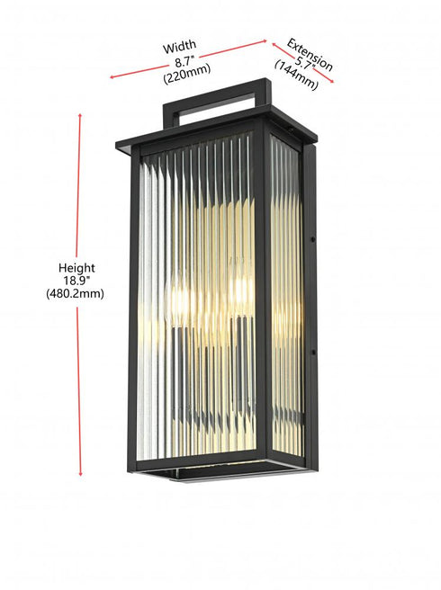 Elegant Lighting Kannon 8.5 inch Outdoor Wall Sconce in Black Model: OD513W19BK