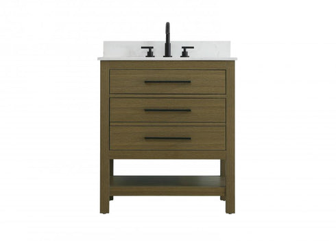 Elegant Lighting Karson Vanity Cabinet 2DW 30 Inch W x 22 Inch D x 34 Inch H in Chestnut Brown Model: VF60530MCB